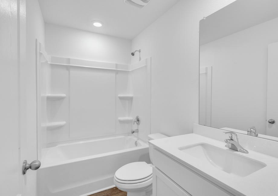 The secondary bathroom is provides all the space your children and guests will need