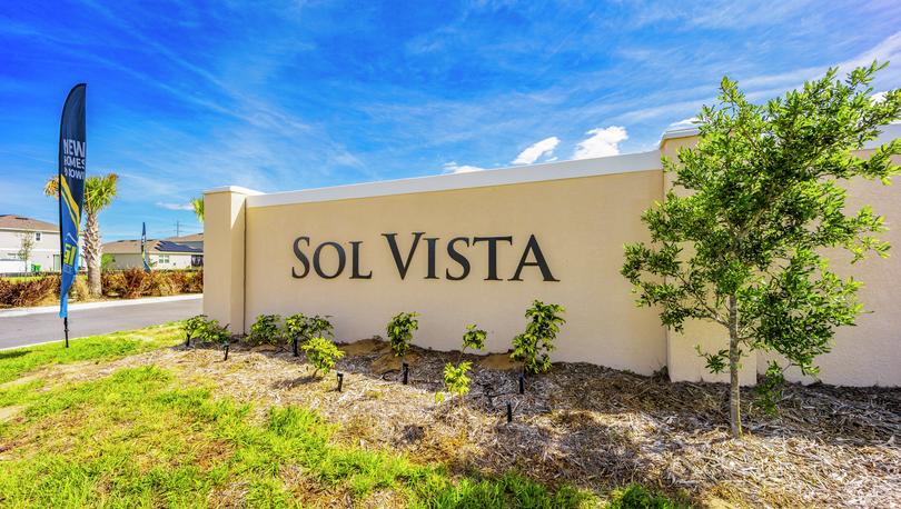 Sol Vista monument at the entrance of the community