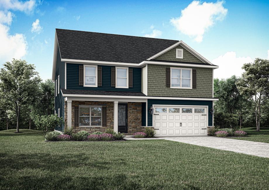 Exterior rendering of the Kiawah elevation 2.