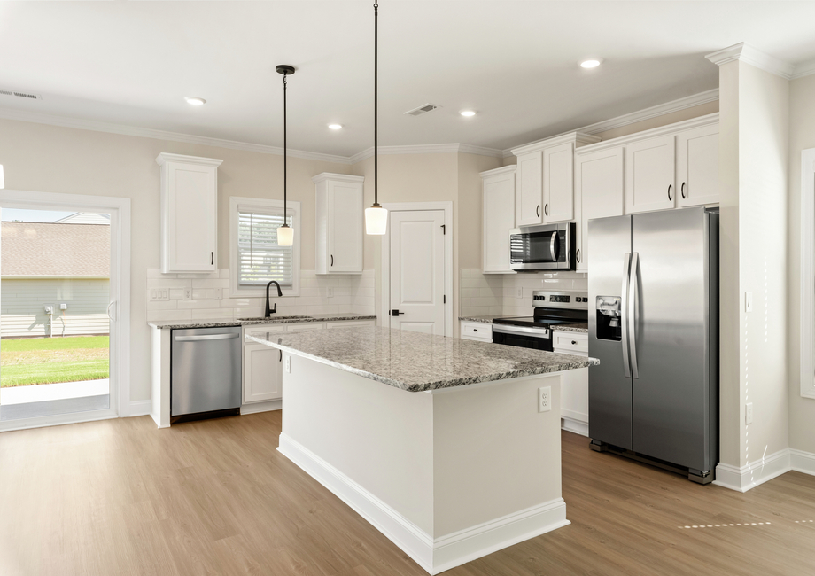 The kitchen has granite countertops.