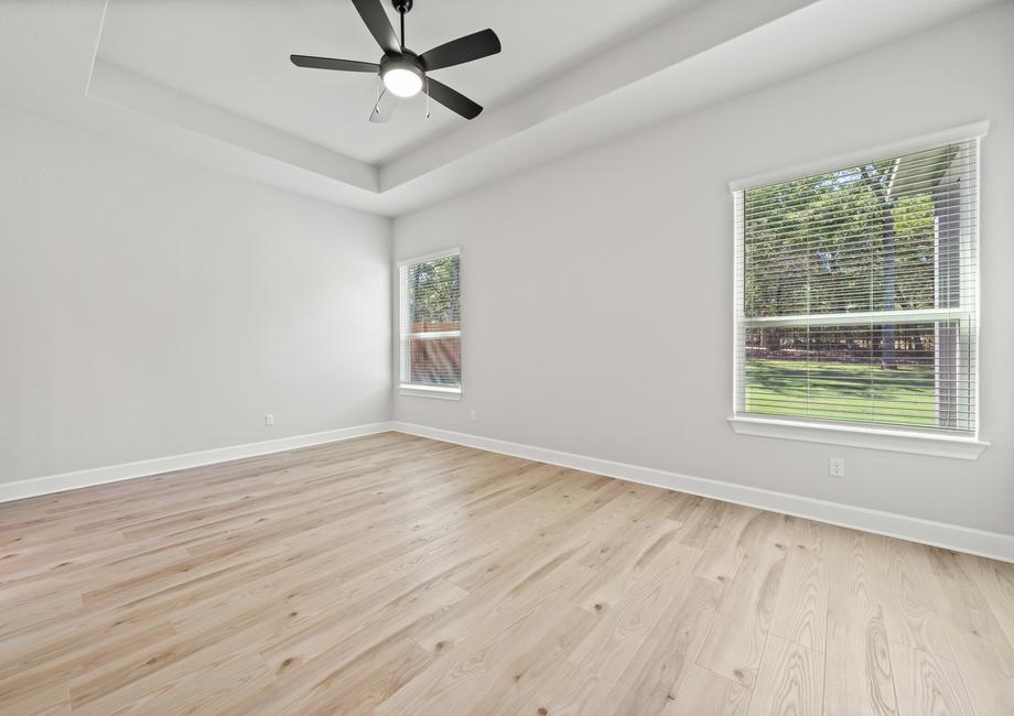 The master bedroom is serene and private.