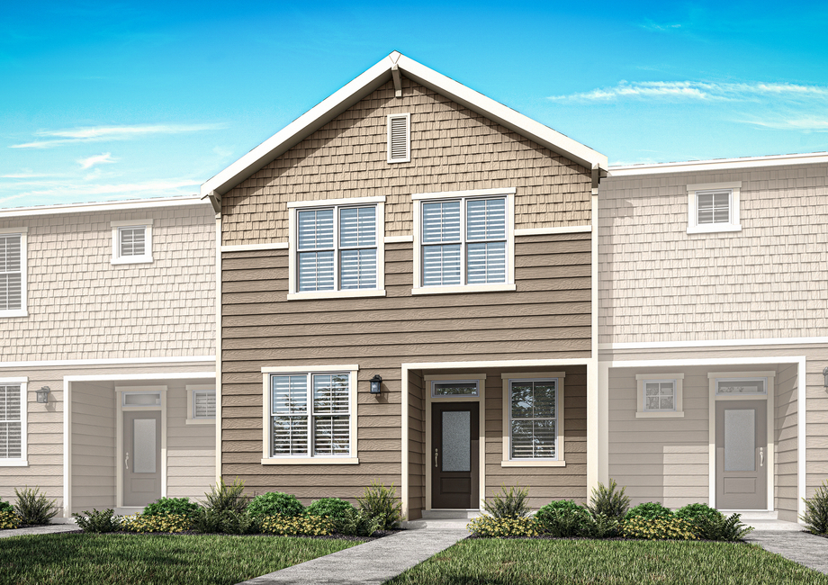 The Finch is a beautiful two story home with siding.