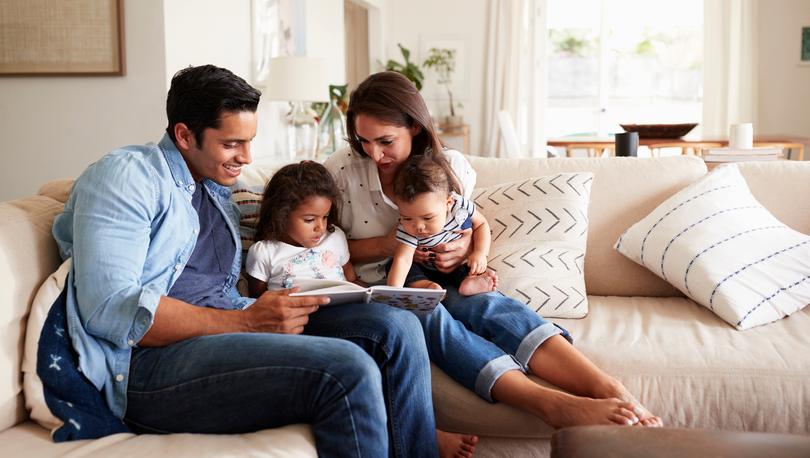 Family on the couch