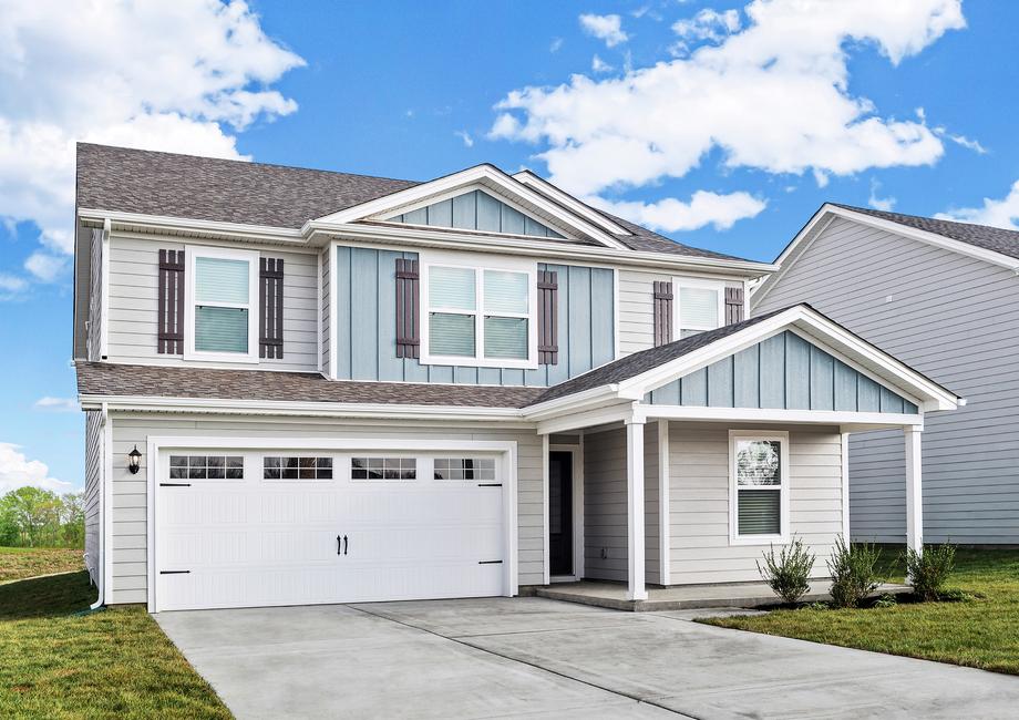 The Hamilton is a beautiful two story home with siding.