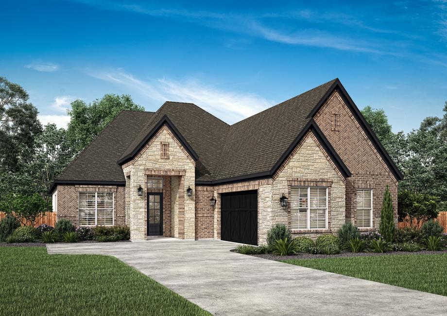 The Hanna plan is an incredible home with a brick exterior and side-entry garage.