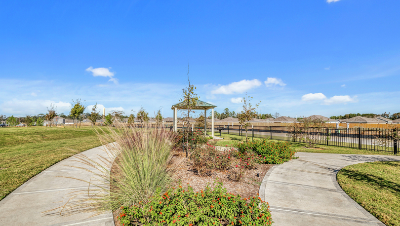 Lush landscaping throughout the park