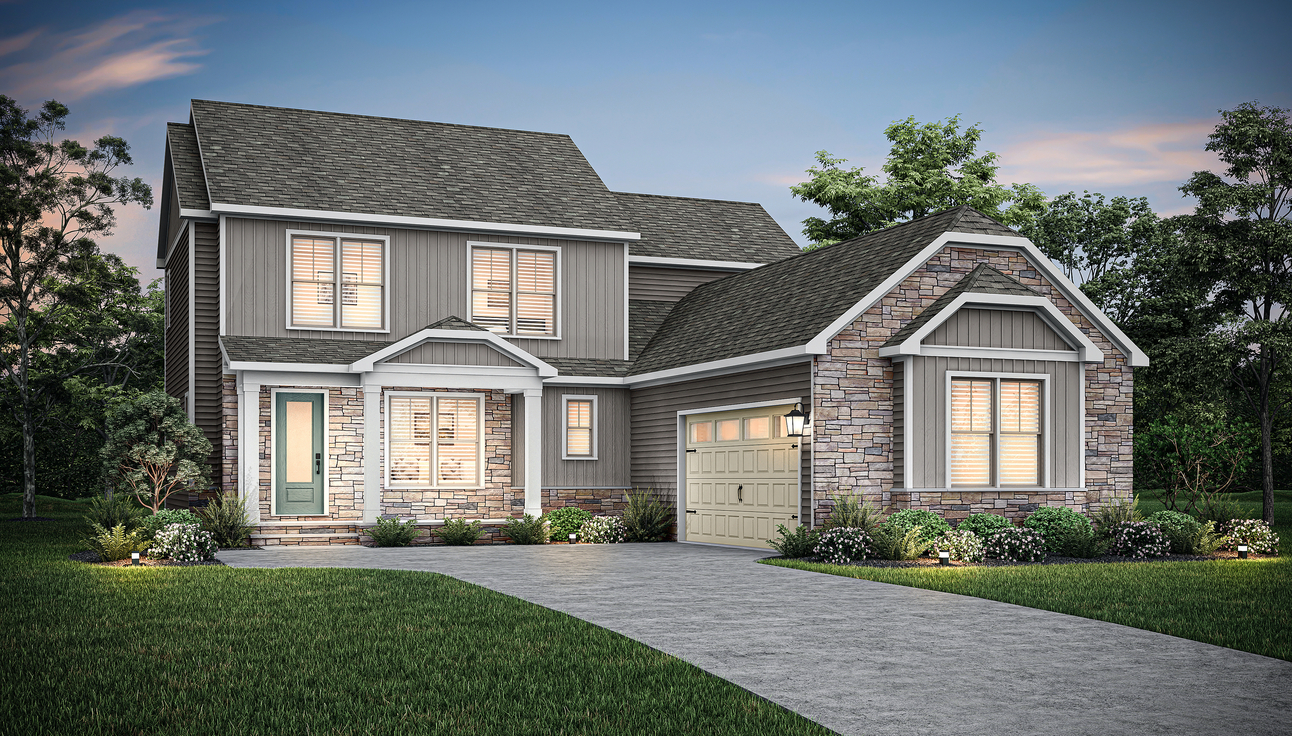 Dusk rendering of the Richland elevation 5.