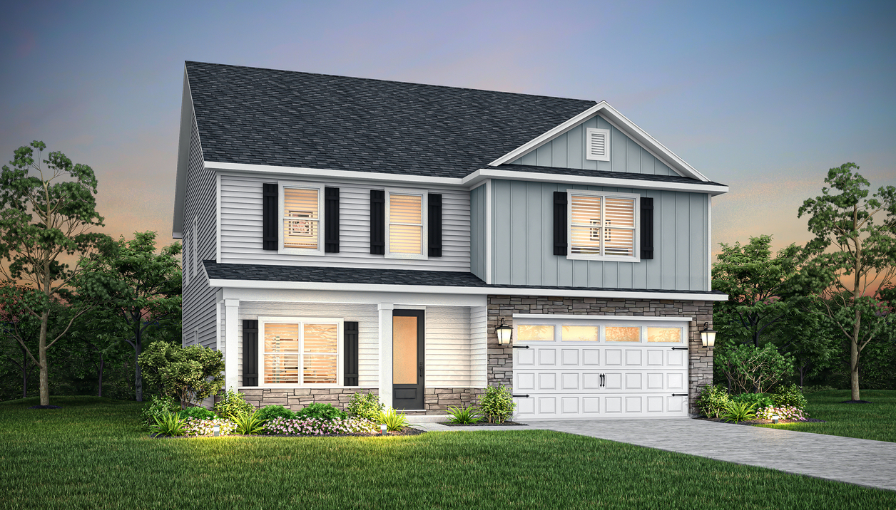 Dusk rendering of the Kiawah elevation 1.