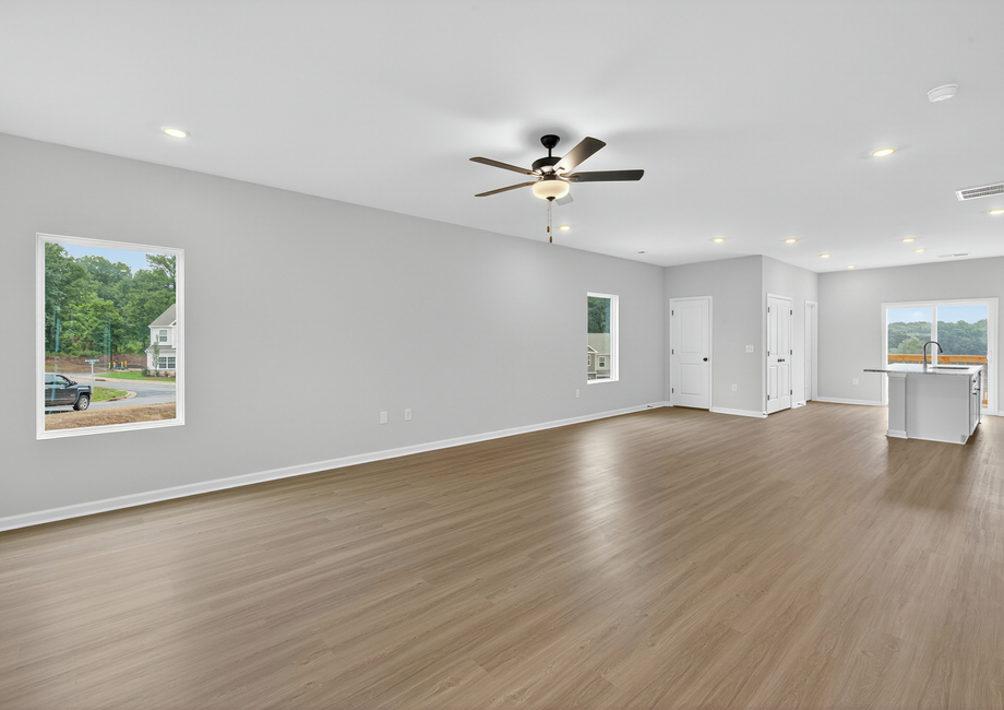 Open-concept living area. 