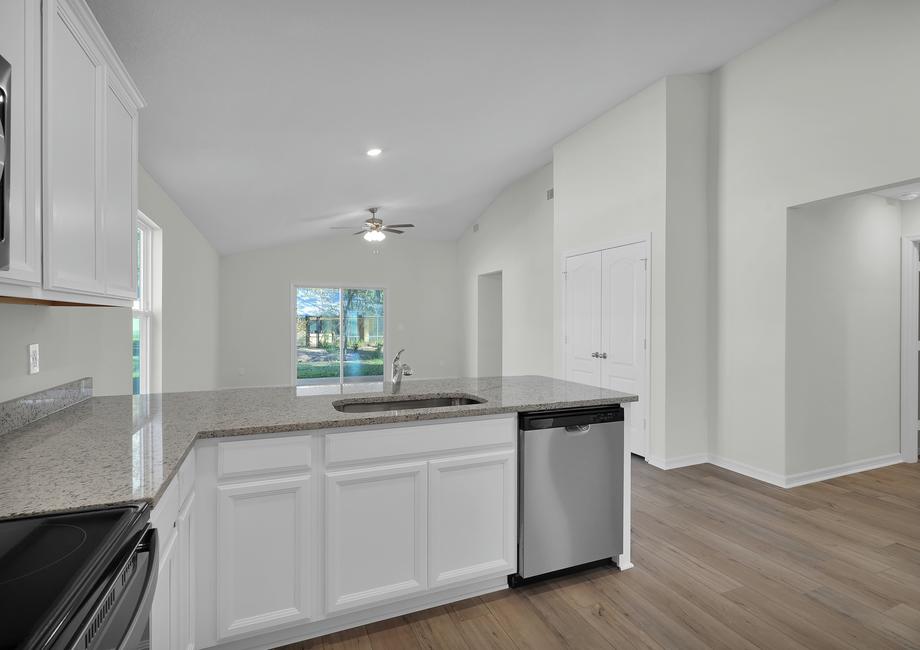 You will love this breakfast bar that overlook the living area.