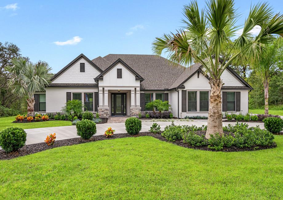 The Mantle has professionally designed front yard landscaping.