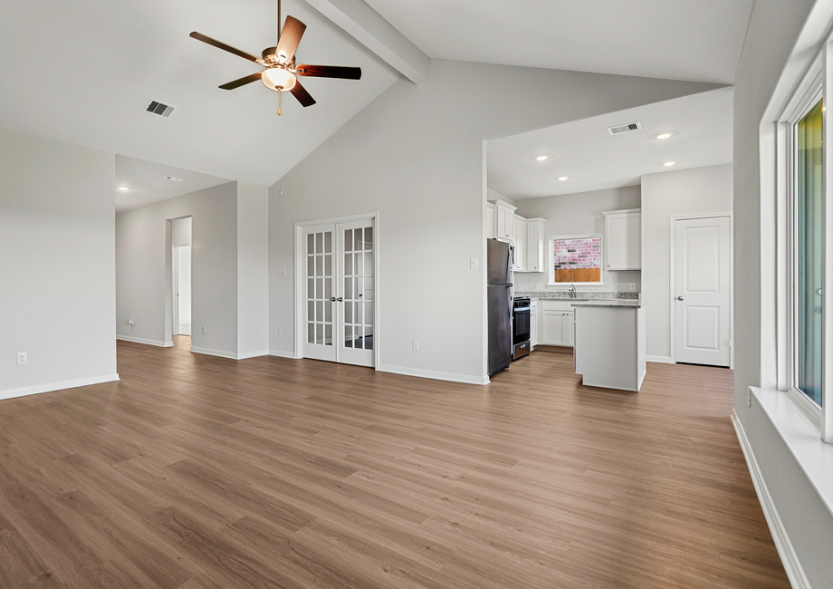 Beautiful vaulted ceilings in the family room