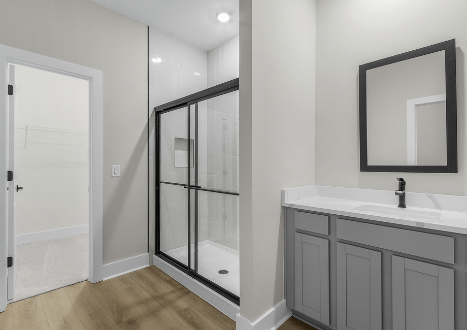 Get ready for your day in this master bathroom