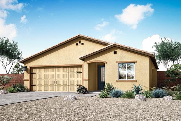 Rendering of the Amado with professional front landscaping.
