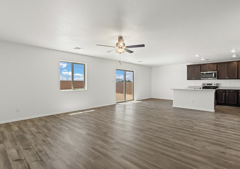 The living room opens to the kitchen.