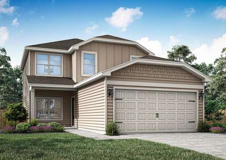 Rendering of the beautiful, two-story Piper floor plan.
