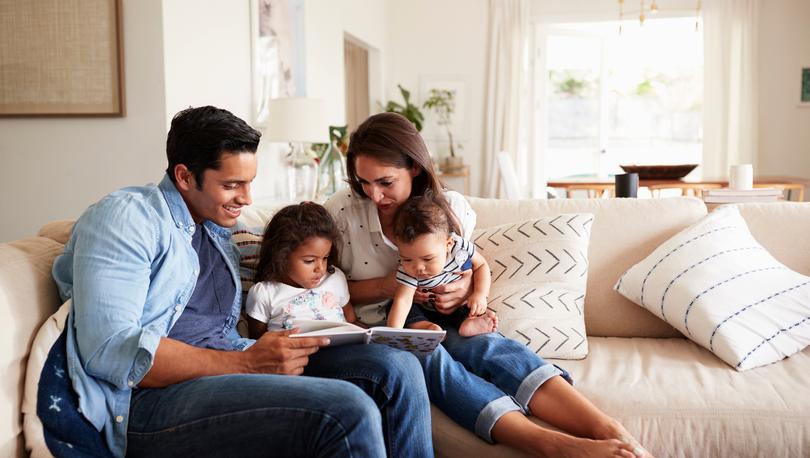 Family on the couch