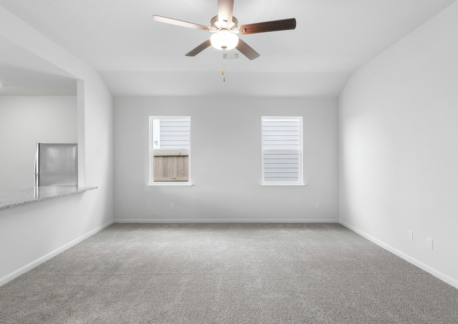 The family room of the Reed has large windows that let in great, natural light.