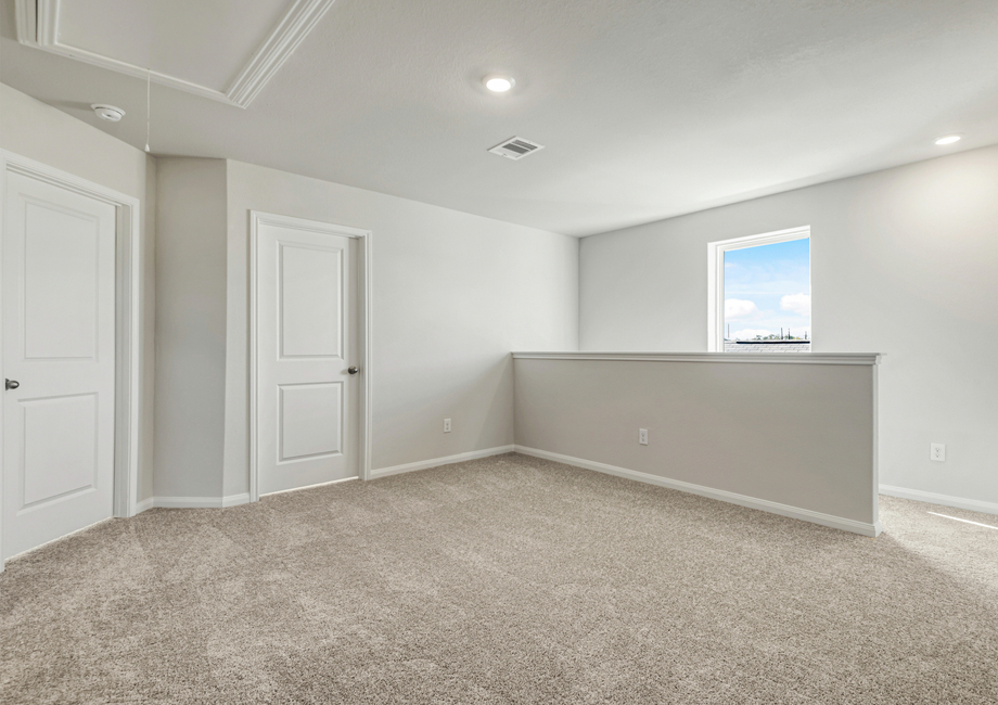 A spacious upstairs gameroom