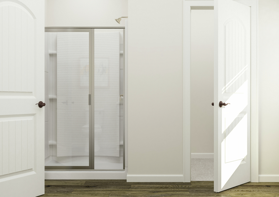 Rendering of the spacious shower in the  master bath.