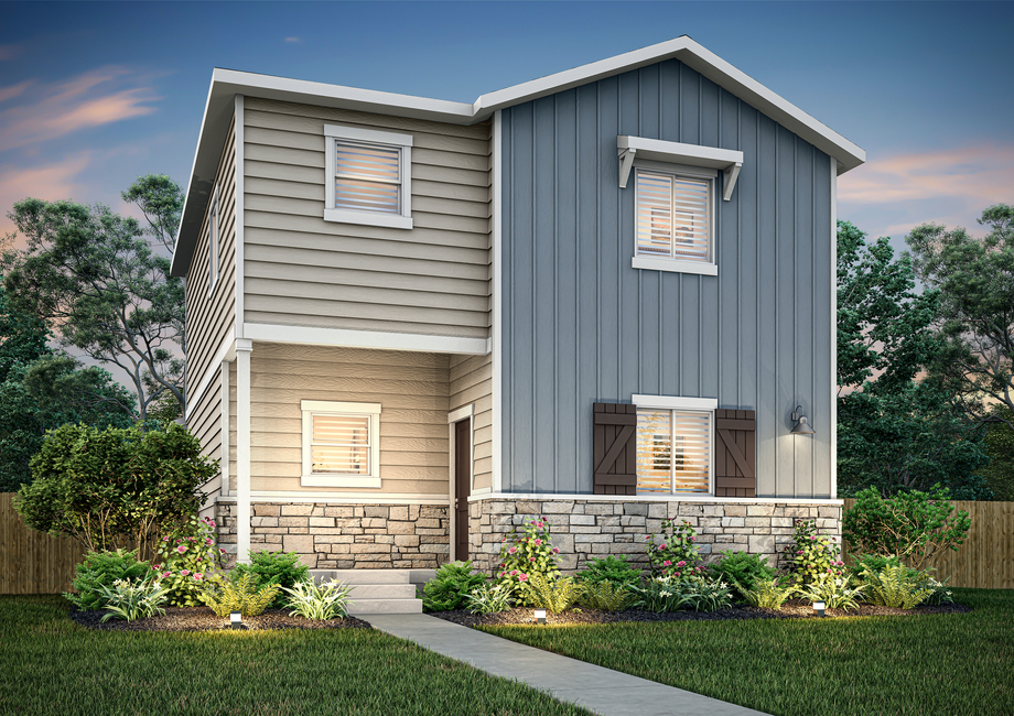 The Azalea is a beautiful two story home with siding.