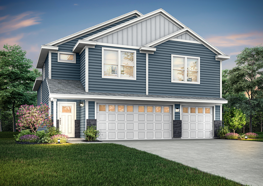 The Rachel is a beautiful two story home with siding and stone.