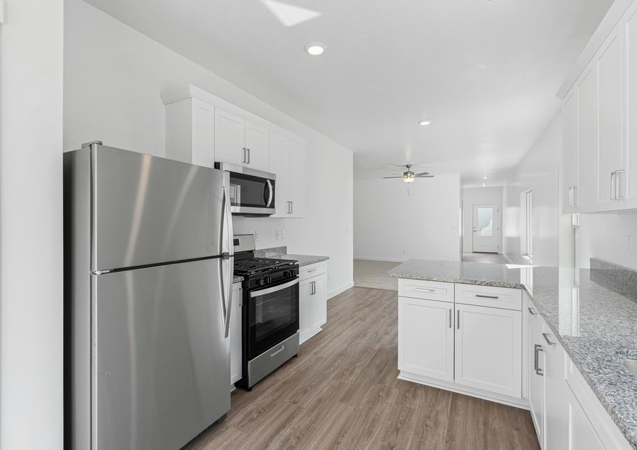 This kitchen is chef-ready with its stainless steel appliances