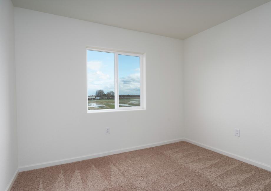 The secondary bedroom has carpet.