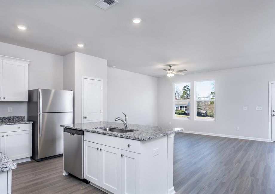 Open-concept floor plan