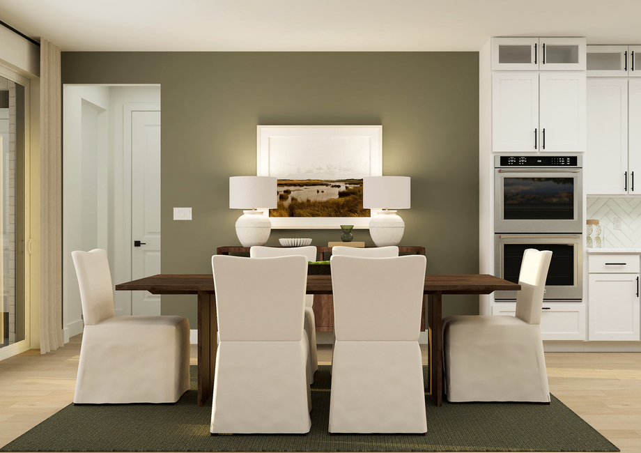 The dining room sits adjacent to the kitchen and is a great space to gather with family and friends.