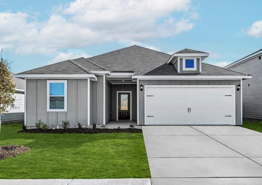 Beautiful Reed home with gray siding.