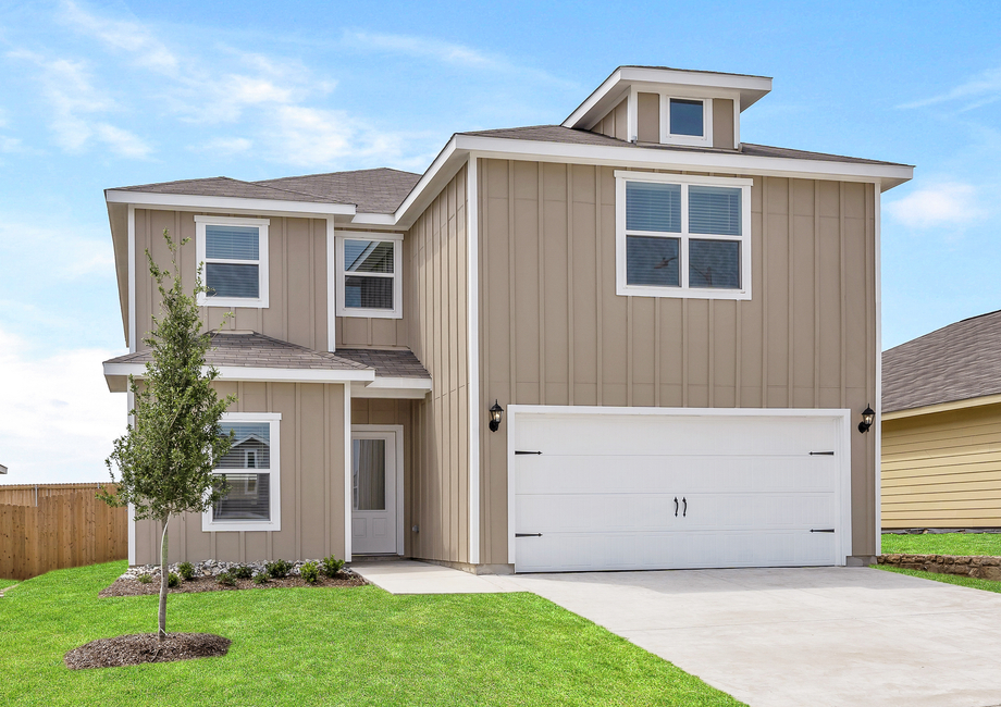 Exterior photo of the beautiful, two-story Driftwood plan.