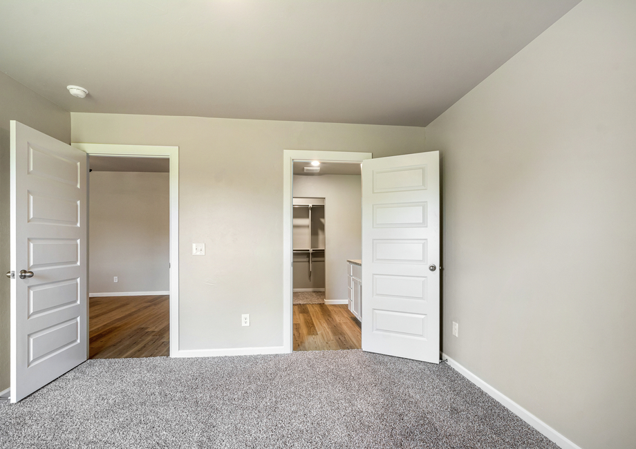 The master bathroom seamlessly connects to the master bath.