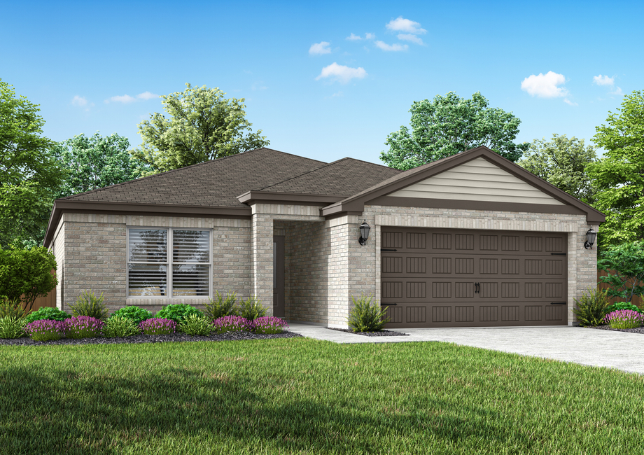 The Ashton is a beautiful one-story, brick home.