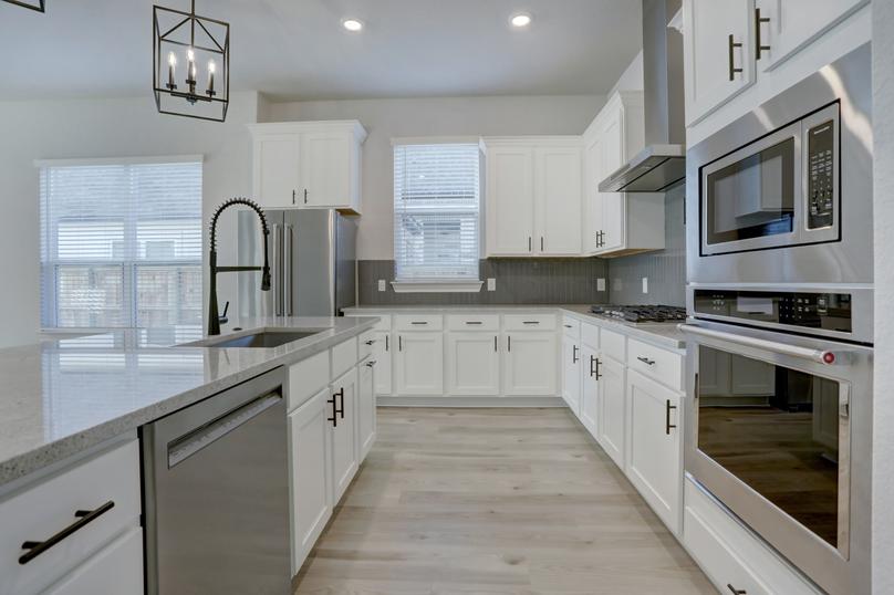 Chef-ready kitchen with stainless steel appliances and expansive counterspace.