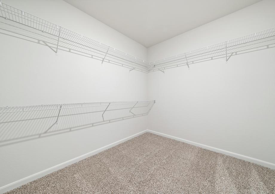 The master closet of the Cypress has plenty of storage space.