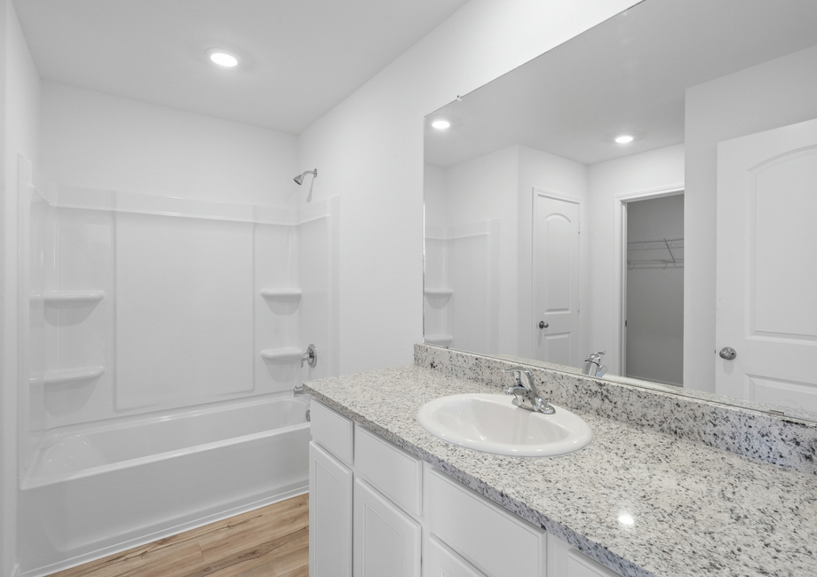 Spacious vanity in the master bathroom