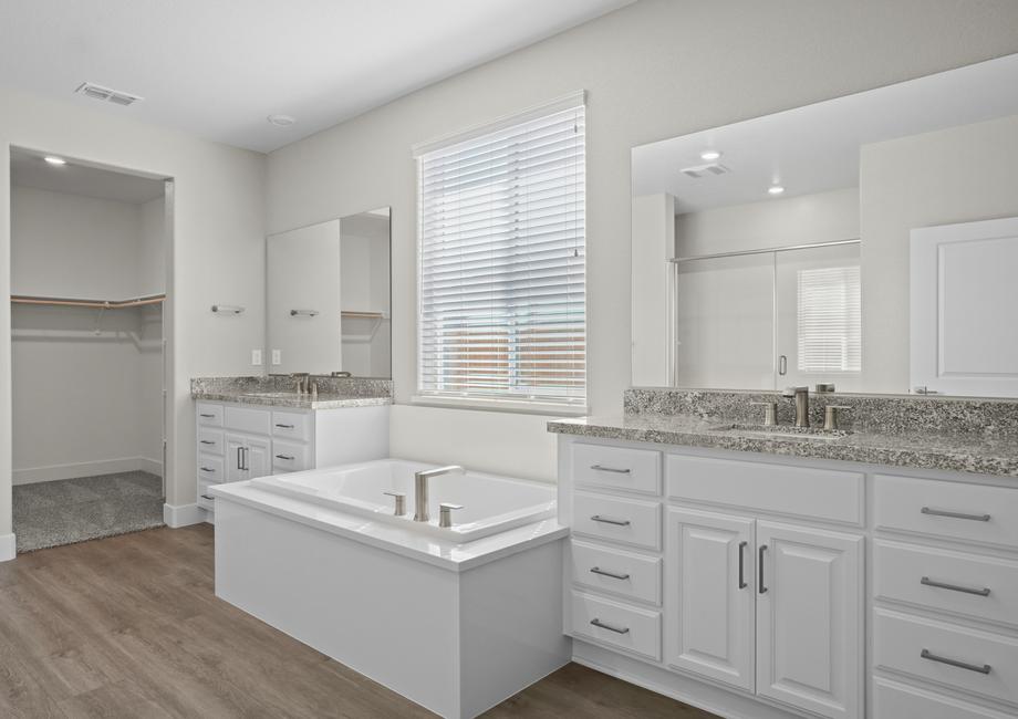 Soaker tub in master bathroom