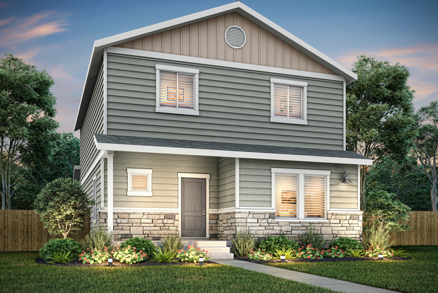 The Daisy is a beautiful two story home with siding.