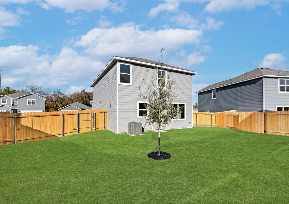 The backyard of the Jaguar is fully fenced in.