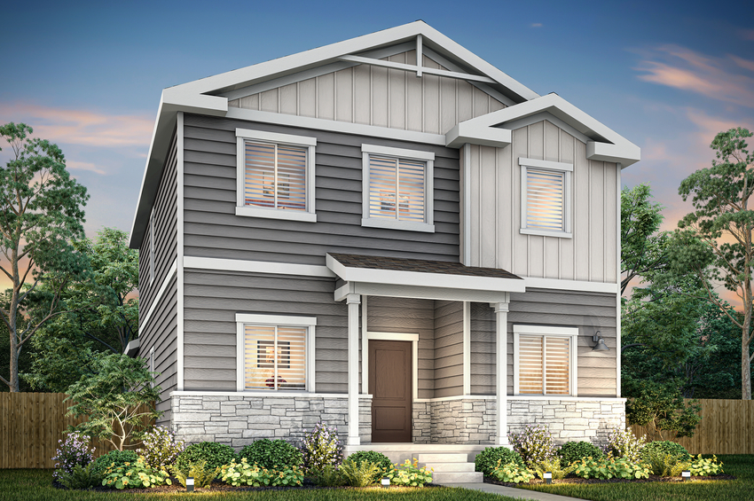 The Lily is a beautiful two story home with siding.