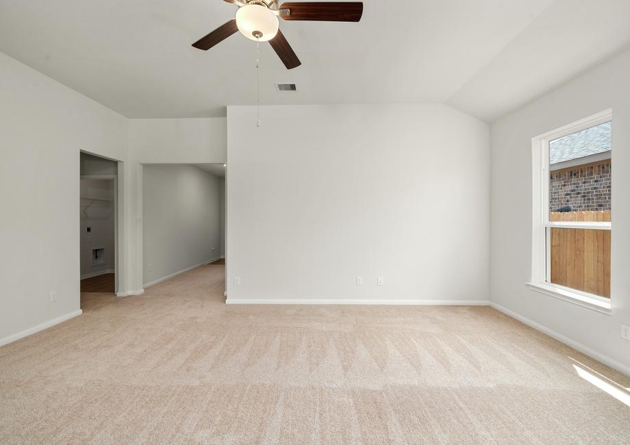 A foyer leads to the family room