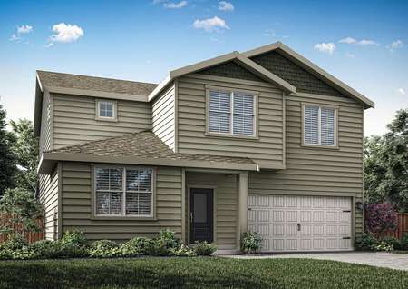 The Mercer is a beautiful two story home with siding.