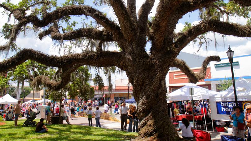 A festival in downtown Brooksville.