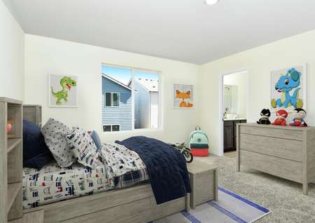 The secondary bedroom can be decorated as a kids room.