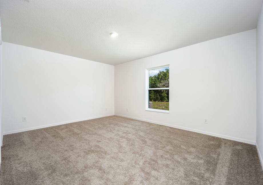 Large master bedroom with lush carpet