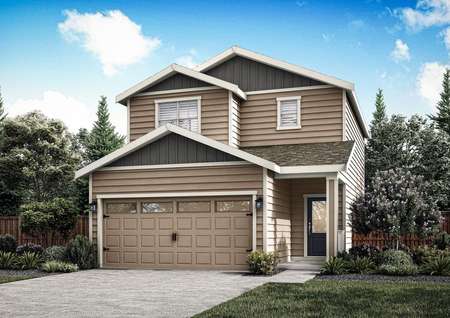 The Adams is a beautiful two story home with siding.