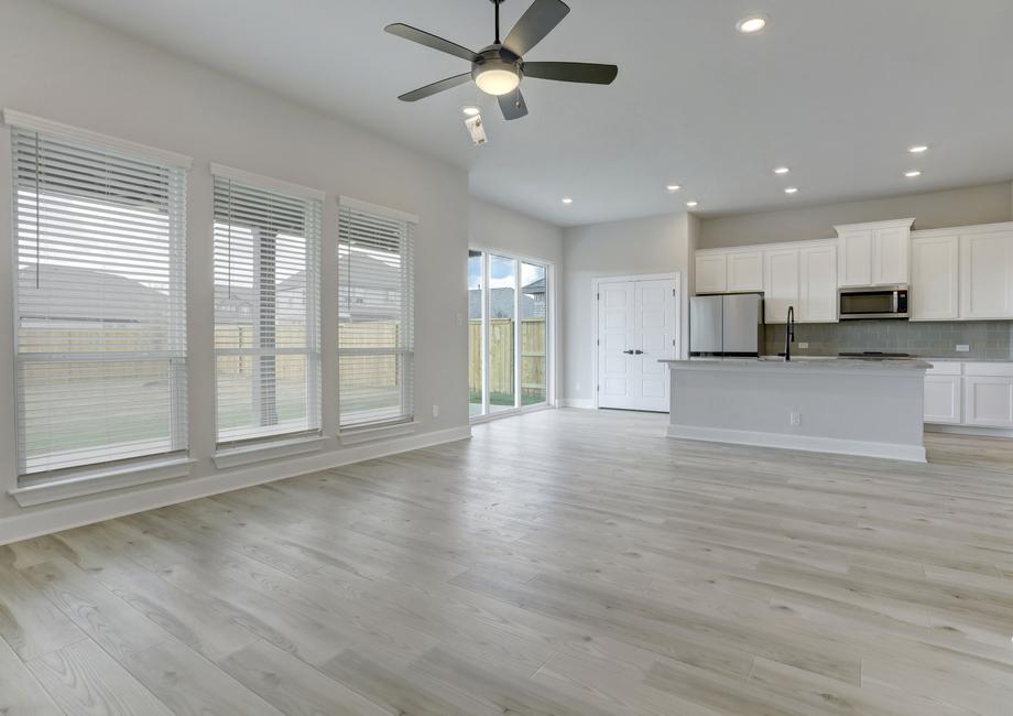Spacious layout with a large family room overlooking the covered patio.