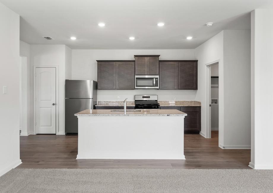 The kitchen of the Camelia has a wonderful kitchen island.