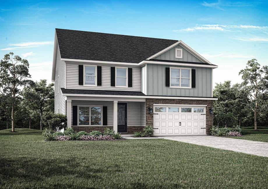 Exterior rendering of the Kiawah elevation 1.